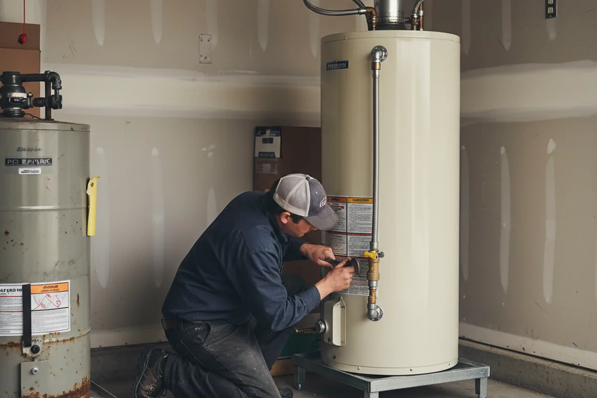 Water heater and shutoff valve replacement in Colton